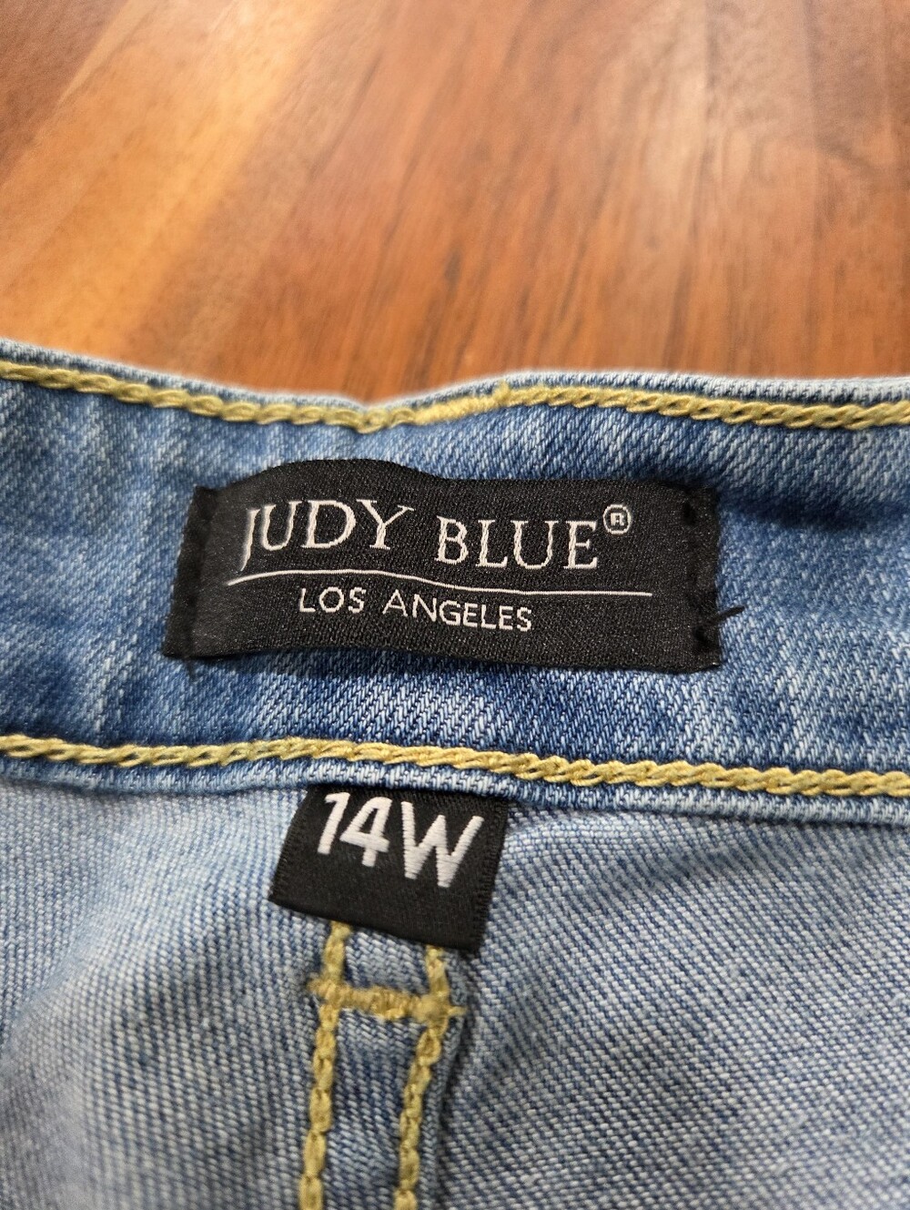 Judy Blue Light Destroy Straight Jean with Frayed Hem High Waist Size 14W - Picture 9 of 11